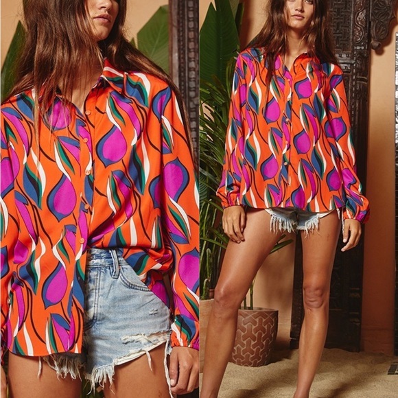 💜💜💜BUCKETLIST Grovy Colorful Blouse💜💜💜 - Picture 8 of 11